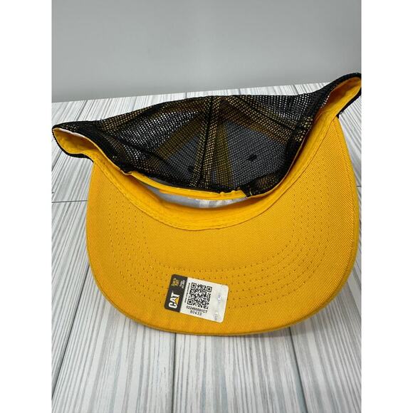 Caterpillar CAT Men's Black and Yellow Mesh Snapback Hat Adjustable Hat - Picture 4 of 5